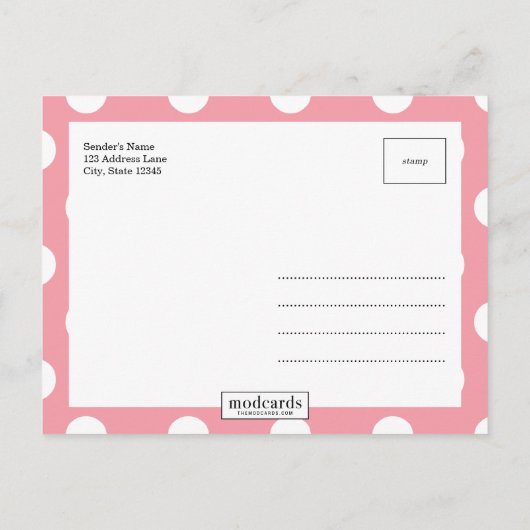 素晴らしいモダン誕生の発表 案内ポストカード (裏面)