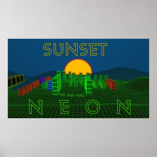 素晴らしいモール「サンセットネオン」ポスター(30 x 16.88") ポスター (正面)