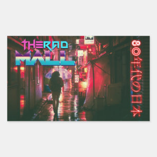 素晴らしいモール「80's Japan」 4.5インチx 2.7インチStickers 長方形シール