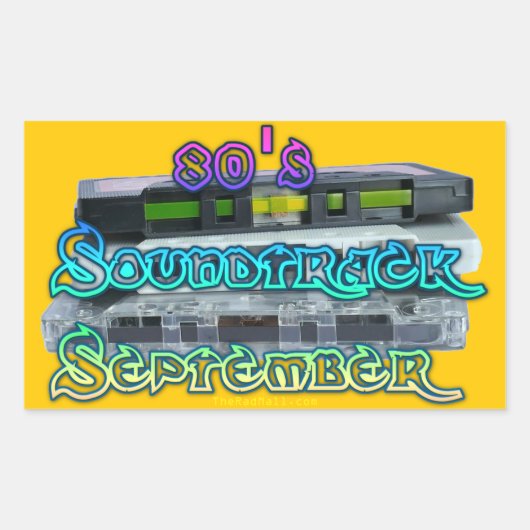 素晴らしいモール「80's Soundtrack September」スタンプ 長方形シール (正面)