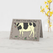 「素晴らしいモー一日を!」 カウグリーティングカード カード (黄色い花)