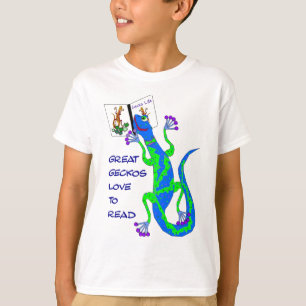 素晴らしいヤモリの読書 Tシャツ
