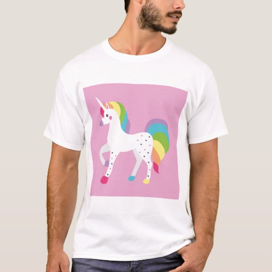素晴らしいユニコーンのピンクのTシャツ Tシャツ (正面)