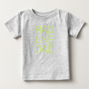 素晴らしいライクパパネオングリーンミニマルタイポグラフィかわいい ベビーTシャツ