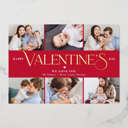 素晴らしいライフフォイルのバレンタインデーの写真カード 箔シーズンカード (正面)