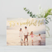 素晴らしいライフフォイルフェイクホリディフォトカード シーズンカード (スタンド正面)