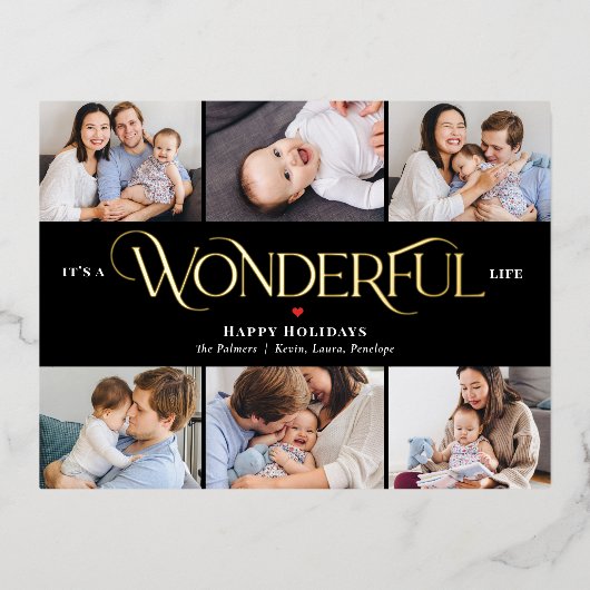 素晴らしいライフフォイルフォトホリデーポストカード 箔シーズンポストカード (正面)