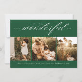 素晴らしいライフフォトホリデーカードグリーン シーズンカード (正面)