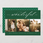 素晴らしいライフフォトホリデーカードグリーン シーズンカード (正面/裏面)