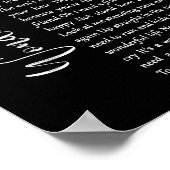 素晴らしいライフブラックスクリプトソングリリックプリント ポスター (角)