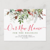 素晴らしいライフレッド&ホワイトレタリングニューホーム ポストカード (正面)