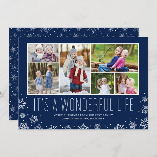 素晴らしいライフ数々の・フォト・ホリデー・カード シーズンカード (正面/裏面)