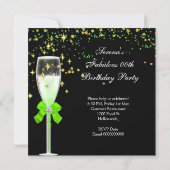 素晴らしいライムヒール金ゴールドブラックバースデーパーティー 招待状 (裏面)