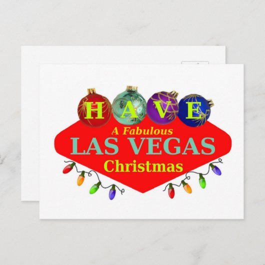 素晴らしいラスベガスのクリスマスポストカードを持っている シーズンポストカード (正面/裏面)