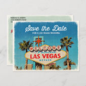 素晴らしいラスベガスの日付を保存結婚する 案内ポストカード (正面/裏面)