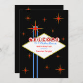 素晴らしいラスベガスサインバースデーパーティーの招待 招待状 (正面/裏面)