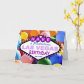 素晴らしいラスベガス誕生日バルーンを持っている – カード (黄色い花)