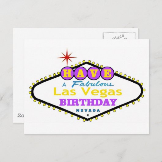 素晴らしいラスベガス誕生日葉書がある ポストカード (正面/裏面)