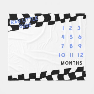 "素晴らしいリトルデューデ"チェックマイルストーンフリースブランケット フリースブランケット