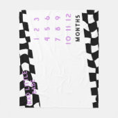 "素晴らしいリトルバベ"チェックマイルストーンフリースブランケット フリースブランケット (正面)