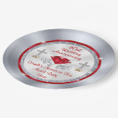 素晴らしいルビーの第40結婚記念日のアイディア ペーパープレート (アングル)