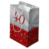 素晴らしいルビー第40記念日のギフトバッグ ミディアムペーパーバッグ (裏面アングル)