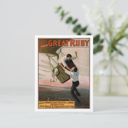 "素晴らしいルビー色の"ヴィンテージの劇場ポスター ポストカード (スタンド正面)
