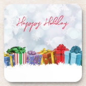 素晴らしいレインボークリスマスプレゼント コースター (正面)