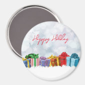 素晴らしいレインボークリスマスプレゼント マグネット (正面/裏面)