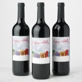 素晴らしいレインボークリスマスプレゼント ワインラベル (ボトル)