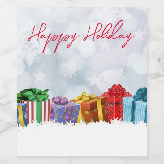 素晴らしいレインボークリスマスプレゼント ワインラベル (シングルラベル)