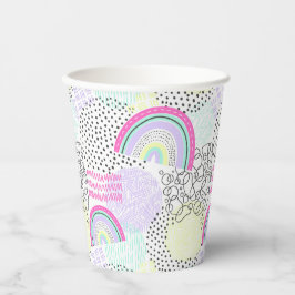 素晴らしいレインボー90のスタイル小さな女の子誕生日パーティー 紙コップ