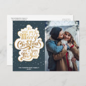 素晴らしいレタリング写真のクリスマス休暇 ポストカード (正面/裏面)