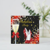 素晴らしいレッドグリッターハイヒールバースデーパーティー2 招待状 (スタンド正面)