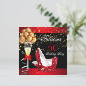 素晴らしいレッドヒール金ゴールドブラックバースデーパーティー2 招待状 (スタンド正面)