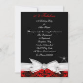 素晴らしいレッドブラックダマスク50th誕生日パーティー 招待状 (裏面)