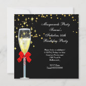 素晴らしいレッド金ゴールドブラックマスカレードパーティー 招待状 (裏面)