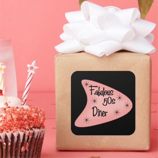 素晴らしいレトロ50年代ダイナーステッカー スクエアシール (パーティー)