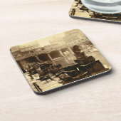 素晴らしいローマのBath、Bath (b/wの写真) コースター (左側)