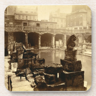 素晴らしいローマのBath、Bath (b/wの写真) コースター