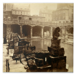 素晴らしいローマのBath、Bath (b/wの写真) タイル