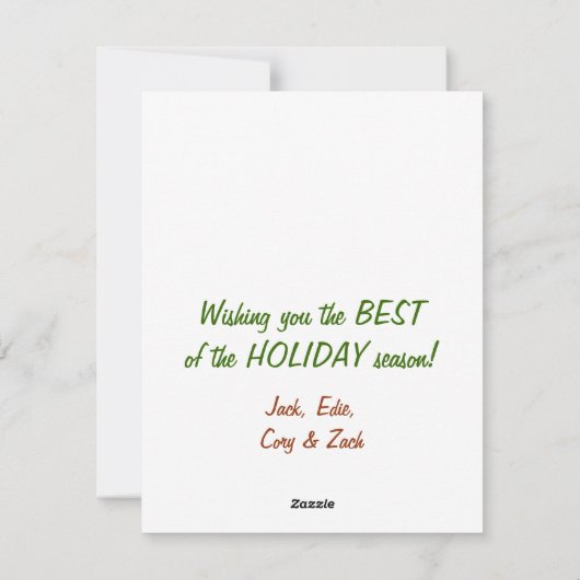 素晴らしいワイオミングのメリークリスマス シーズンカード (裏面)