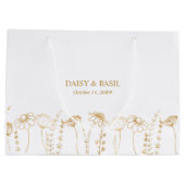 素晴らしいワイルドフラワースケッチをしてくれてありがとう ラージペーパーバッグ (裏面)