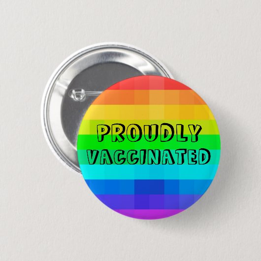 素晴らしいワクチン接種 – 虹色のワクチン接種 缶バッジ (正面&裏面)