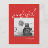 素晴らしいワールドシンプルフォトクリスマスレッドホリデー シーズンポストカード (正面)