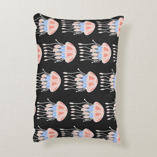 素晴らしいヴィンテージのシームレスなクラゲのパターン。B アクセントクッション (裏面(縦))