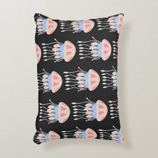 素晴らしいヴィンテージのシームレスなクラゲのパターン。B アクセントクッション (正面(垂直))