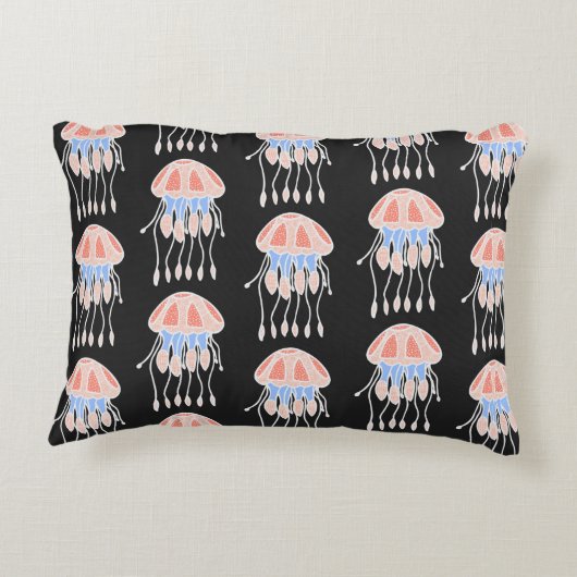 素晴らしいヴィンテージのシームレスなクラゲのパターン。B アクセントクッション (裏面)