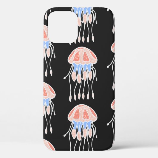 素晴らしいヴィンテージのシームレスなクラゲのパターン。B Case-Mate iPhoneケース (裏面)