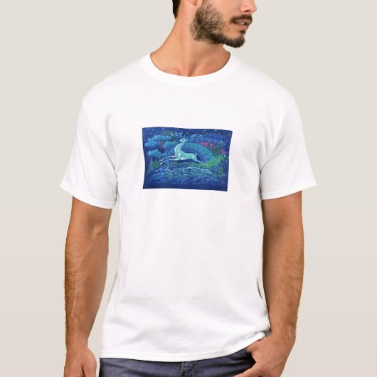 素晴らしいヴィンテージのロシアので青いクリスマスのトナカイ Tシャツ (正面)